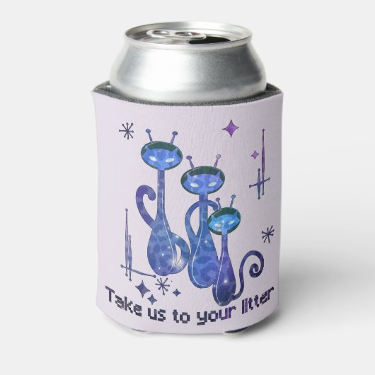 Rafraîchisseur Pour Canette Chats Aliens amusants | Emmenez-Nous Sur Votre Lit (Can Dos)