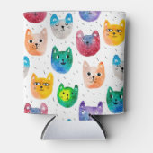 Rafraîchisseur Pour Canette Chats aquarelles et amis (Devant)