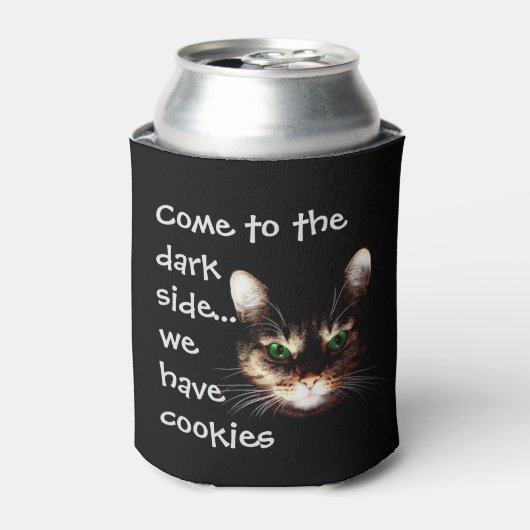 Rafraîchisseur Pour Canette Chats Badass - "Dark Side has Cookies" (Can devant)