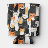 Rafraîchisseur Pour Canette Chats blancs oranges noirs (Devant)