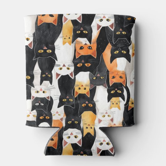 Rafraîchisseur Pour Canette Chats blancs oranges noirs (Dos)