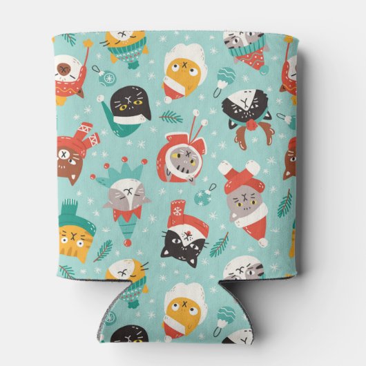 Rafraîchisseur Pour Canette Chats de Noël en Chandails de vacances Motif (Dos)