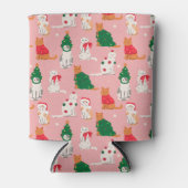 Rafraîchisseur Pour Canette Chats de Noël en Motif d'attraction (Devant)