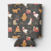 Rafraîchisseur Pour Canette Chats Festifs avec lumière Motif de Noël (Devant)