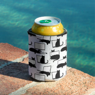 Rafraîchisseur Pour Canette Chats noirs assis sur des ordinateurs portables Mo