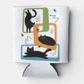 Rafraîchisseur Pour Canette Chats noirs du milieu du siècle (Devant)