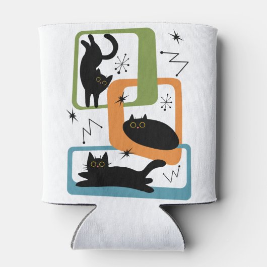 Rafraîchisseur Pour Canette Chats noirs du milieu du siècle (Dos)