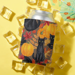 Rafraîchisseur Pour Canette Chats noirs et citrouilles 2