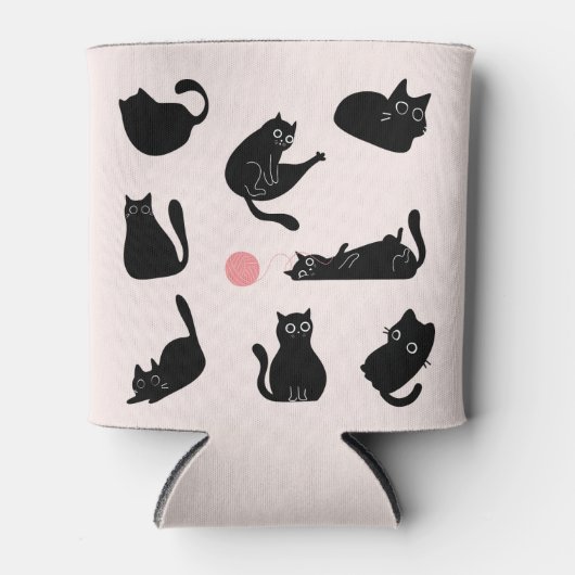 Rafraîchisseur Pour Canette Chats noirs idiots (Devant)