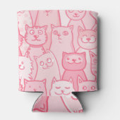 Rafraîchisseur Pour Canette Chats Roses, Motif Adorable Sans Seamless. (Dos)