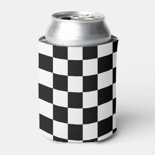 Rafraîchisseur Pour Canette Checkerboard pattern black and white (Can devant)