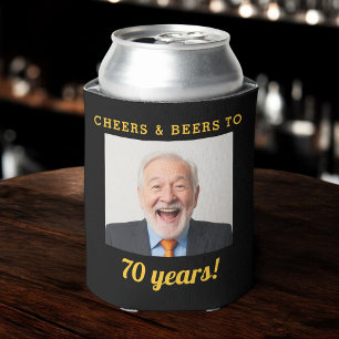 Rafraîchisseur Pour Canette Cheers & Beers 70 Anniversaire Photo Keepsaké