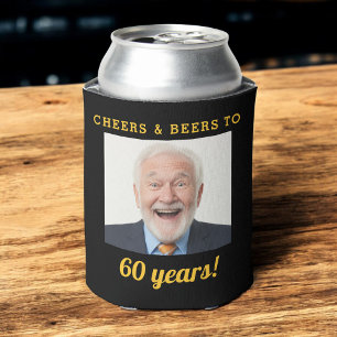 Rafraîchisseur Pour Canette Cheers & Bières 60 Anniversaire Photo Keepsaké