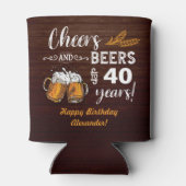Rafraîchisseur Pour Canette Cheers et bières 40e anniversaire Rustique (Dos)