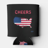 Rafraîchisseur Pour Canette *~* CHEERS Grunge le drapeau des États-Unis sur le (Dos)