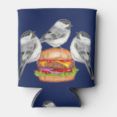 Rafraîchisseur Pour Canette Cheeseburger Oiseau noir cerné (Devant)