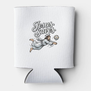 Rafraîchisseur Pour Canette Chemise chrétienne vintage Jésus Sauve Volleyball