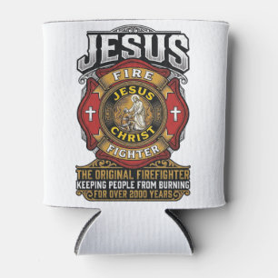 Rafraîchisseur Pour Canette Chemise de foi chrétienne vintage Jésus pompier