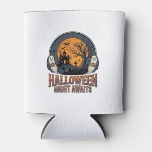 Rafraîchisseur Pour Canette Chemise fantôme lune gravée scène Halloween vintag