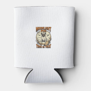 Rafraîchisseur Pour Canette Chemise Halloween Pug avec Lune de gravure vintage