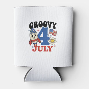 Rafraîchisseur Pour Canette Chemise patriotique de fusée Groovy 4 juillet Desi
