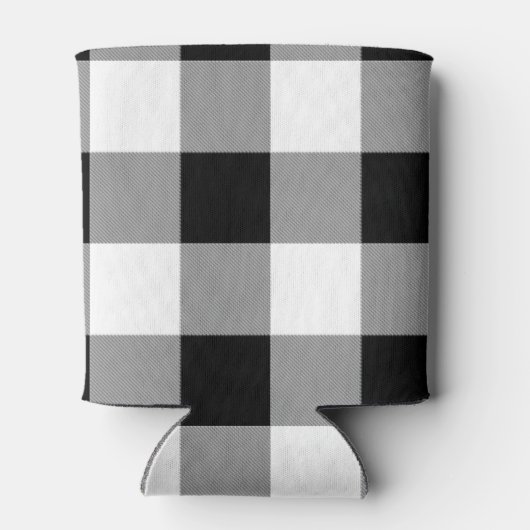 Rafraîchisseur Pour Canette Chèque de bison noir et blanc (Dos)