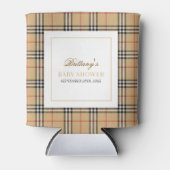 Rafraîchisseur Pour Canette Chèque en beige Baby shower plaid (Devant)