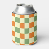 Rafraîchisseur Pour Canette Chèques classiques rétro en carton orange vert (Can devant)