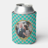Rafraîchisseur Pour Canette Chèques gris turquoise & photo (Can devant)
