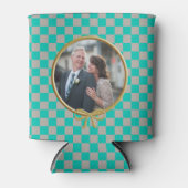 Rafraîchisseur Pour Canette Chèques gris turquoise & photo (Devant)