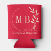 Rafraîchisseur Pour Canette Cherry Picking Pink Leaf Wedding Monogram (Dos)