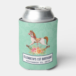 Rafraîchisseur Pour Canette Cheval à Rocks vintage avec Bouquet Floral Anniver