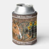 Rafraîchisseur Pour Canette Cheval Cowboy Boots Wagon Wheel Ouest (Can devant)