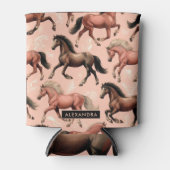 Rafraîchisseur Pour Canette Cheval mignon rose sans joint (Devant)