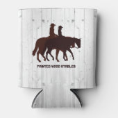 Rafraîchisseur Pour Canette Cheval Stables Western Horseback Bois Patiné (Devant)