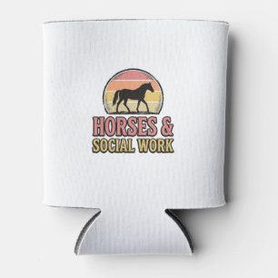Rafraîchisseur Pour Canette Cheval & Travail Social Retro Sunset Vector Design