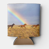 Rafraîchisseur Pour Canette Chevaux Sauvages Courant Avec Arc-En-Ciel (Devant)