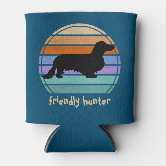 Rafraîchisseur Pour Canette Cheveux longs Dachshund - Silhouette 1 (Devant)