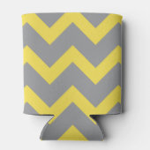 Rafraîchisseur Pour Canette Chevron jaune gris motif lignes rayures Monogramme (Dos)