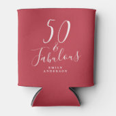 Rafraîchisseur Pour Canette Chic 50 Fabuleux nom Rouge 50e anniversaire (Devant)