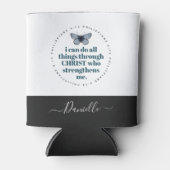 Rafraîchisseur Pour Canette Chic Bible Verse Philippians Blue Butterfly Nom (Devant)