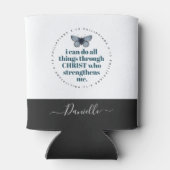 Rafraîchisseur Pour Canette Chic Bible Verse Philippians Blue Butterfly Nom (Dos)