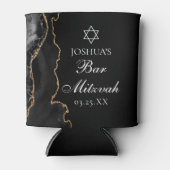 Rafraîchisseur Pour Canette Chic Black Gold Agate Bar Mitzvah Party (Devant)