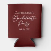 Rafraîchisseur Pour Canette Chic Burgundy Bachelorette Party Personalized (Devant)