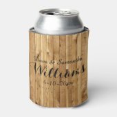 Rafraîchisseur Pour Canette Chic Country Wood M. Mme Wedding Favor (Can devant)