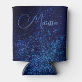 Rafraîchisseur Pour Canette Chic Fun Personnalisé Midnite Blue Confetti (Devant)