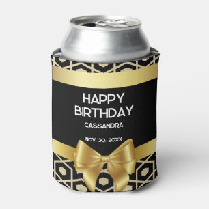 Rafraîchisseur Pour Canette Chic Gold Egypt Geometry Gold Bow Joyeux anniversa