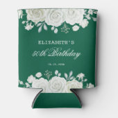 Rafraîchisseur Pour Canette Chic Green Pastel Blanc Rose vert Anniversaire (Devant)