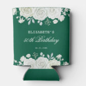 Rafraîchisseur Pour Canette Chic Green Pastel Blanc Rose vert Anniversaire (Dos)