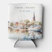 Rafraîchisseur Pour Canette Chic Mariage d'aquarelle Annapolis Maryland (Devant)